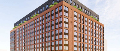 A rendering of the 12-story building at 138 Bruckner Boulevard.